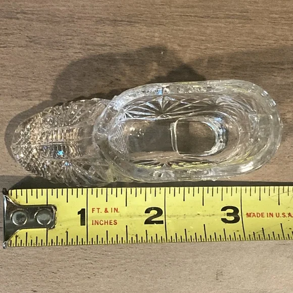 Vintage 1887 Duncan Daisy & Square Miniature Glass Shoe Slipper - Picture 7 of 8